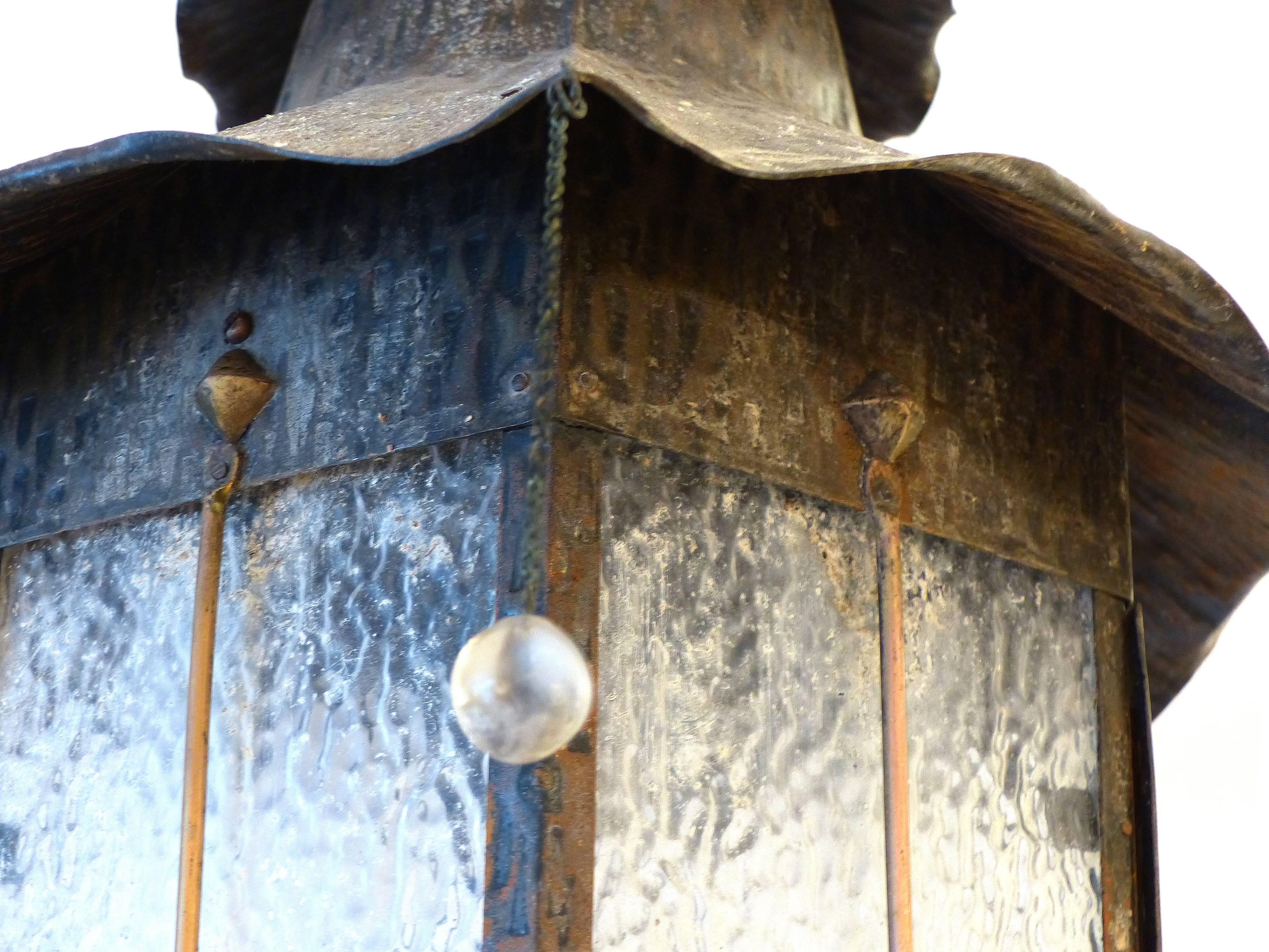 Mid-Century Vintage Japanese Motif Lantern with Cranes 2
