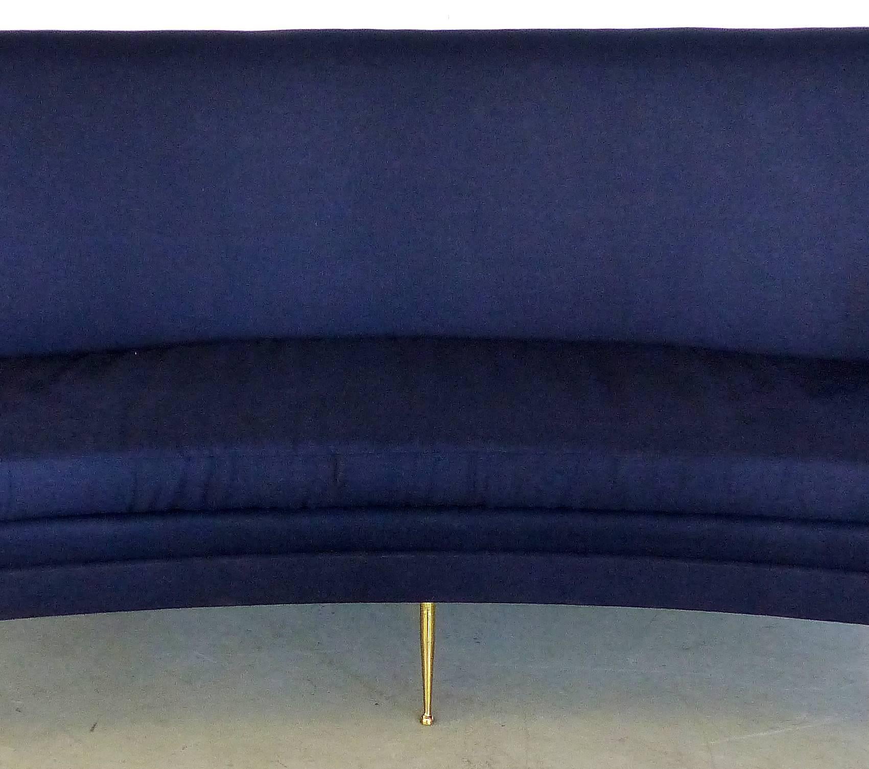 Mid-Century Modern Italian Curved Sofa by Gigi Radice 1