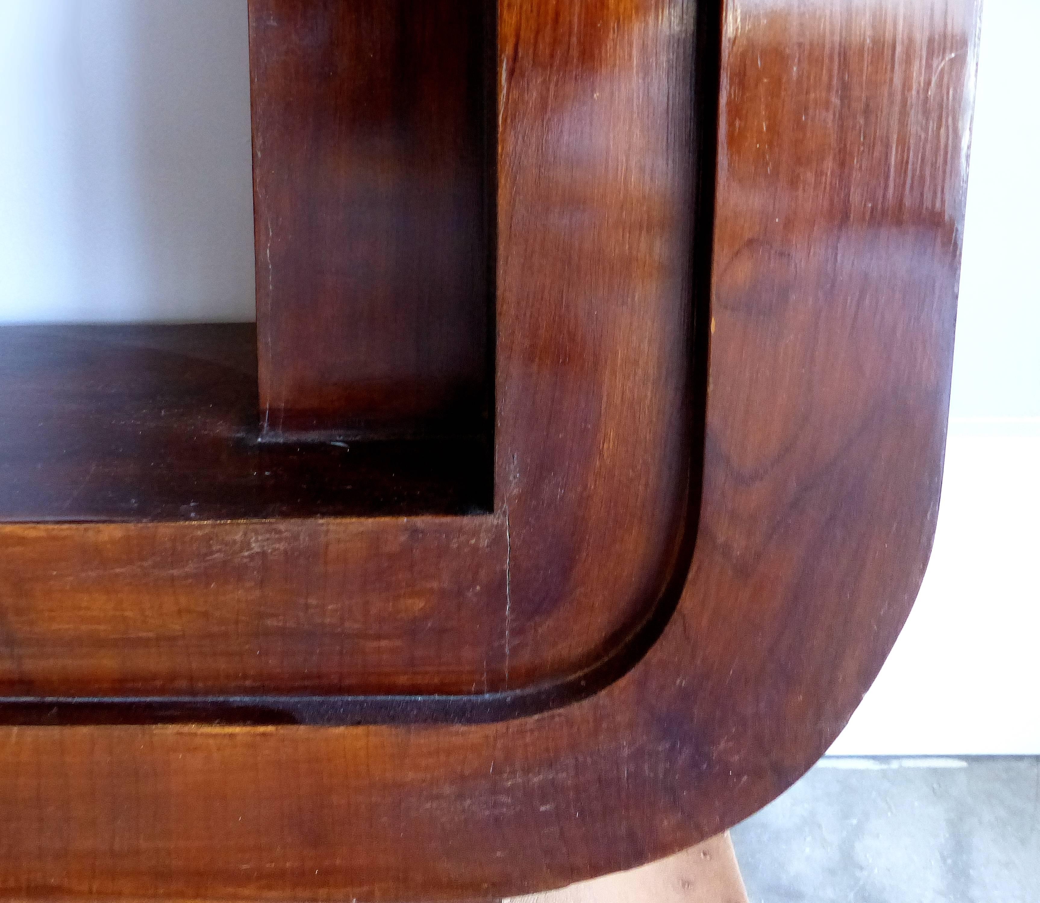 Art Deco Goatskin and Ostrich Skin Clad Console Tables, Pair In Good Condition In Miami, FL