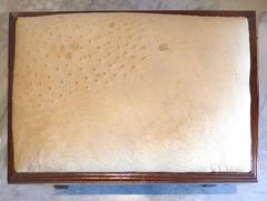 Art Deco Mahogany Footstools with Ostrich Skin Upholstery