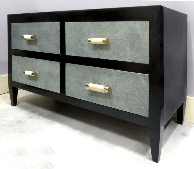 Art Deco Chests of Drawers with Shagreen Clad Drawers and Bone and