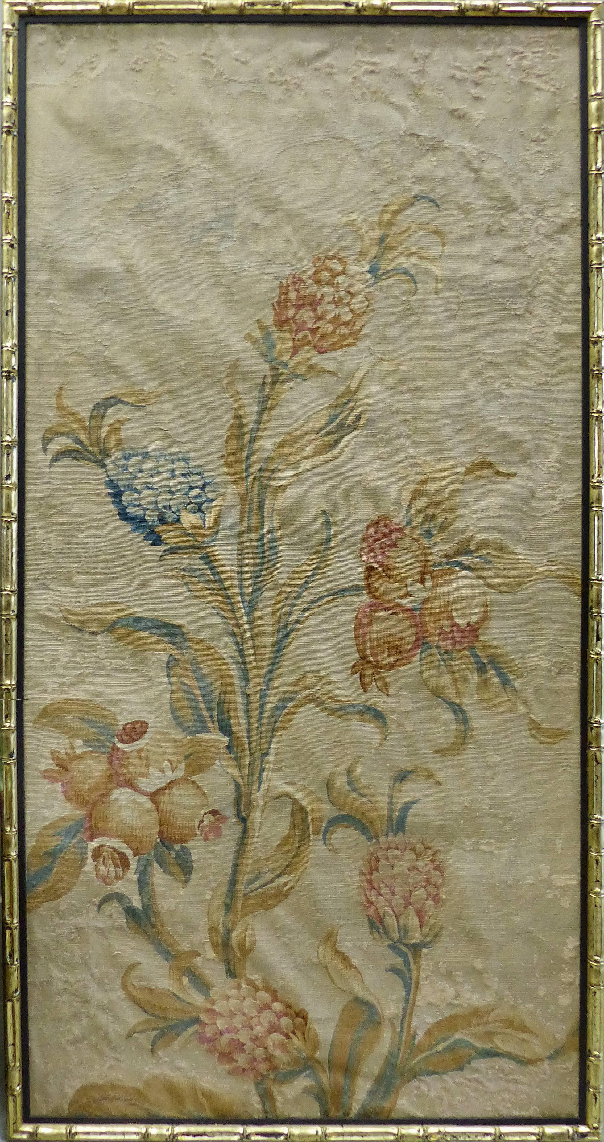 French 18th Century Floral Aubusson Panels, Set of Three