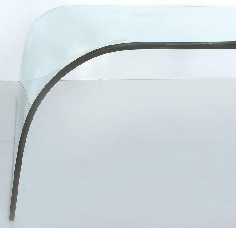 Modern Bent Glass Waterfall Coffee Table