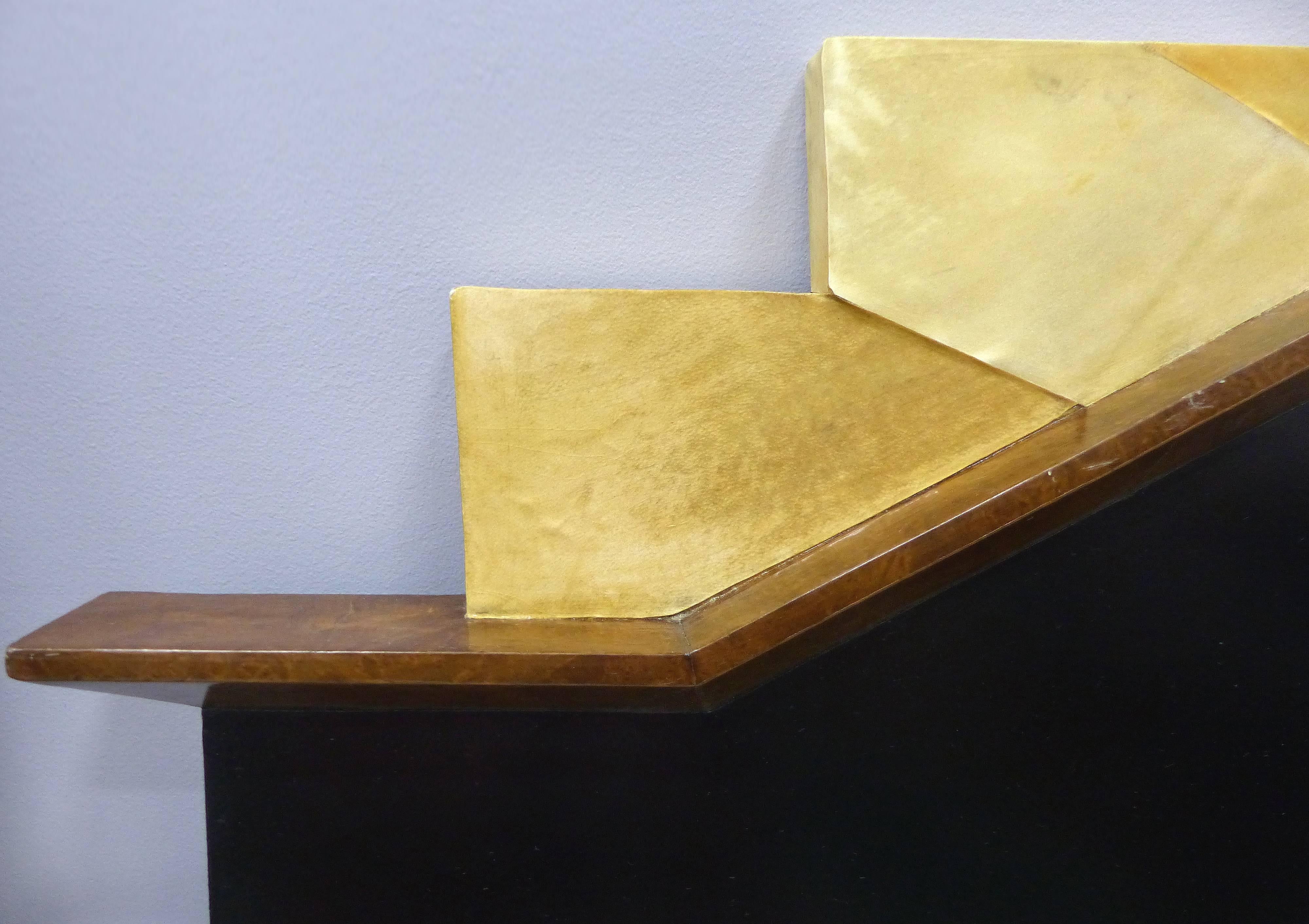20th Century Biedermeier Burl Wood, Ebonized and Goatskin Mirrors