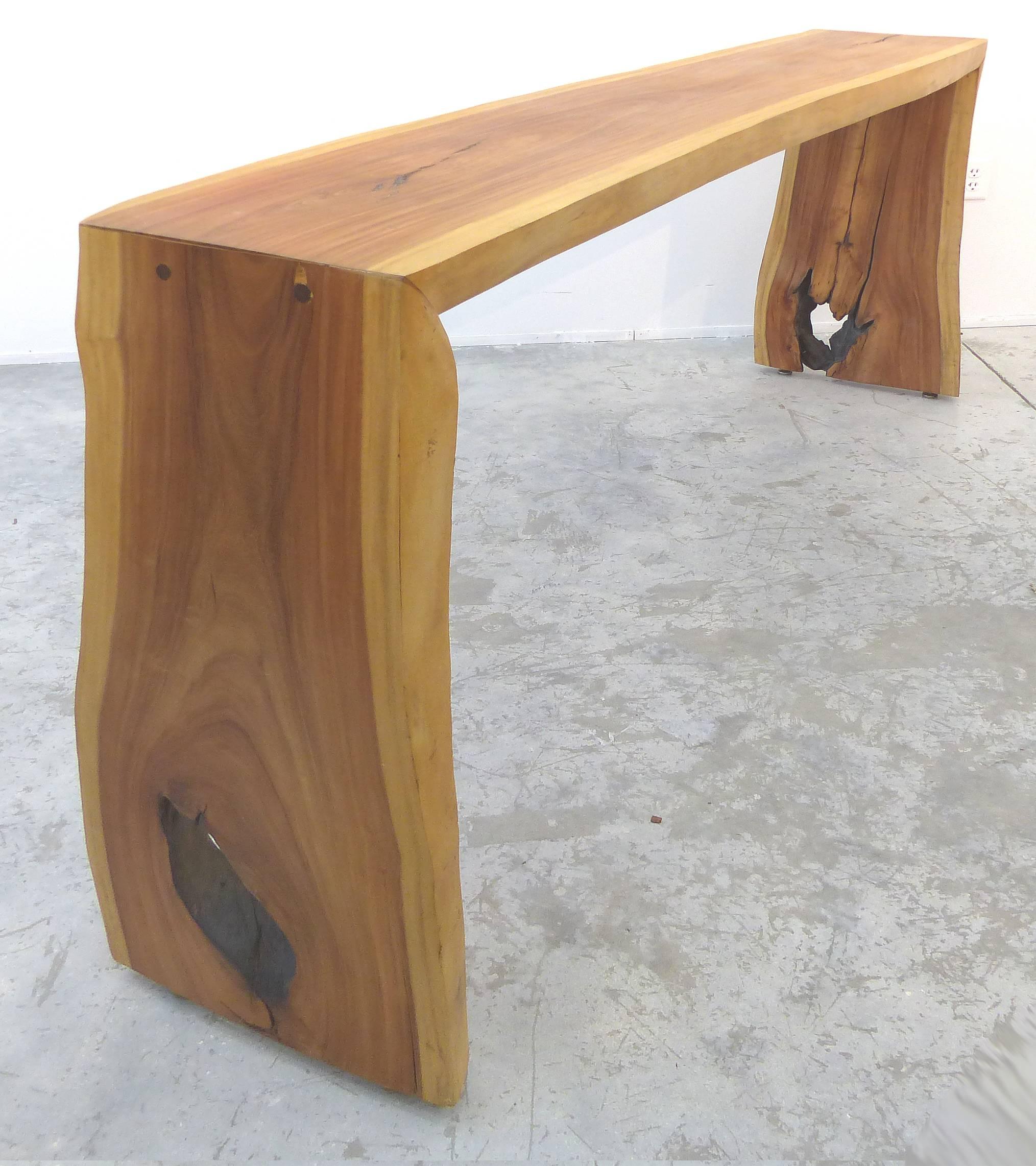 contemporary wood console table