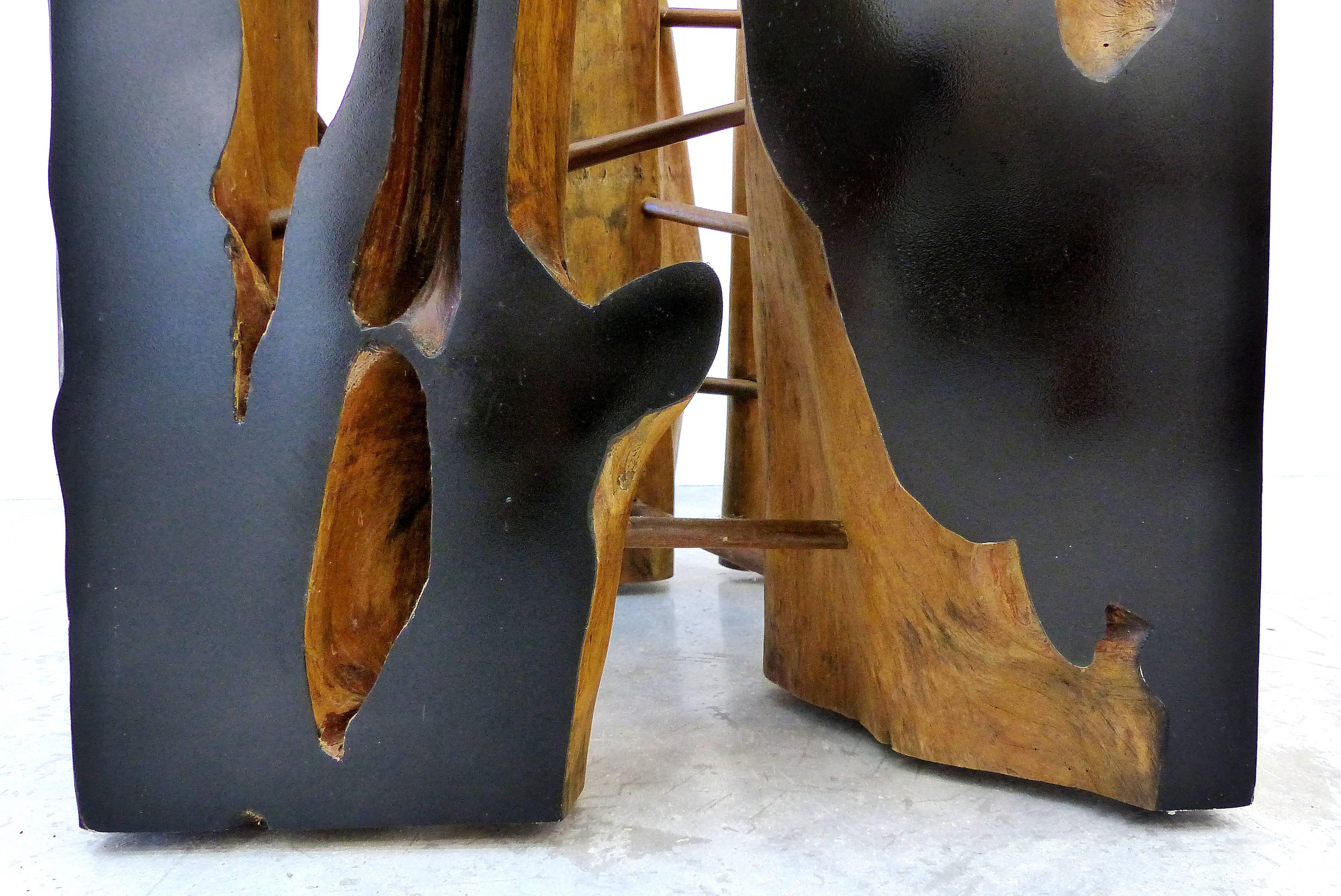 Contemporary Brazilian Reclaimed Amazon Guaranta Wood Table Base by Artist Valeria Totti