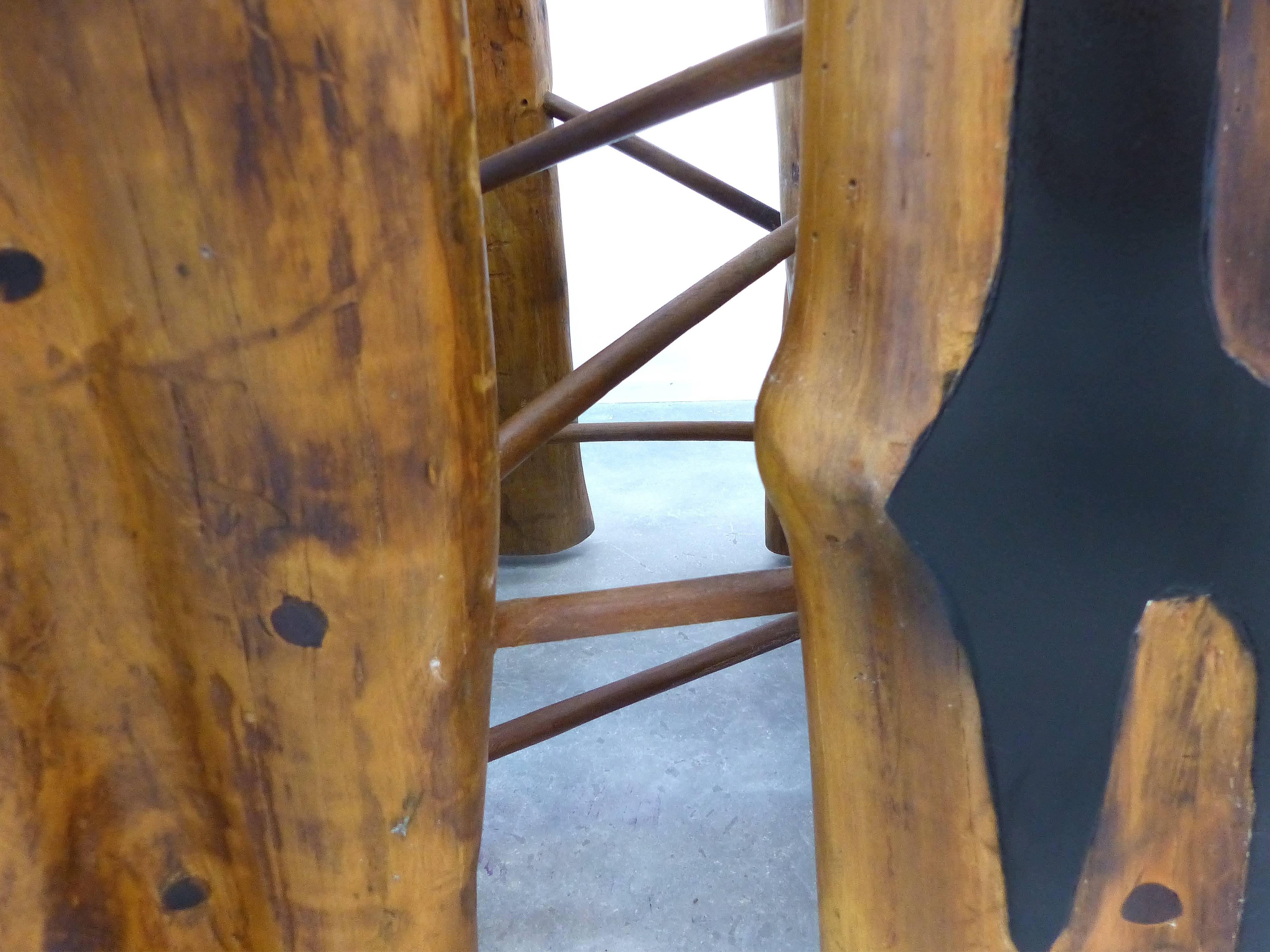 Brazilian Reclaimed Amazon Guaranta Wood Table Base by Artist Valeria Totti 1