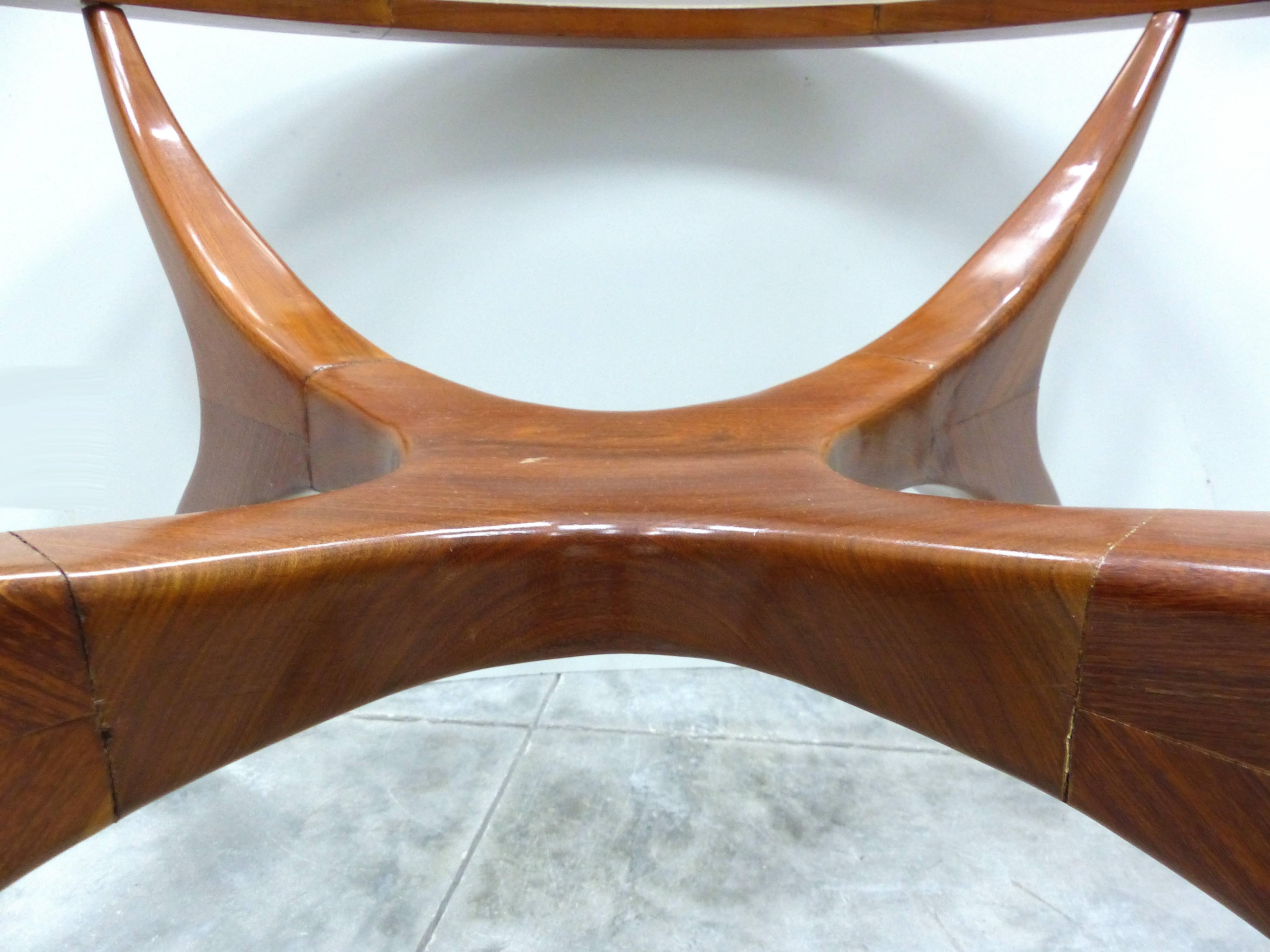 Sculptural Wood Table by Giuseppe Scapinelli, Brazil, 1960s In Good Condition In Miami, FL