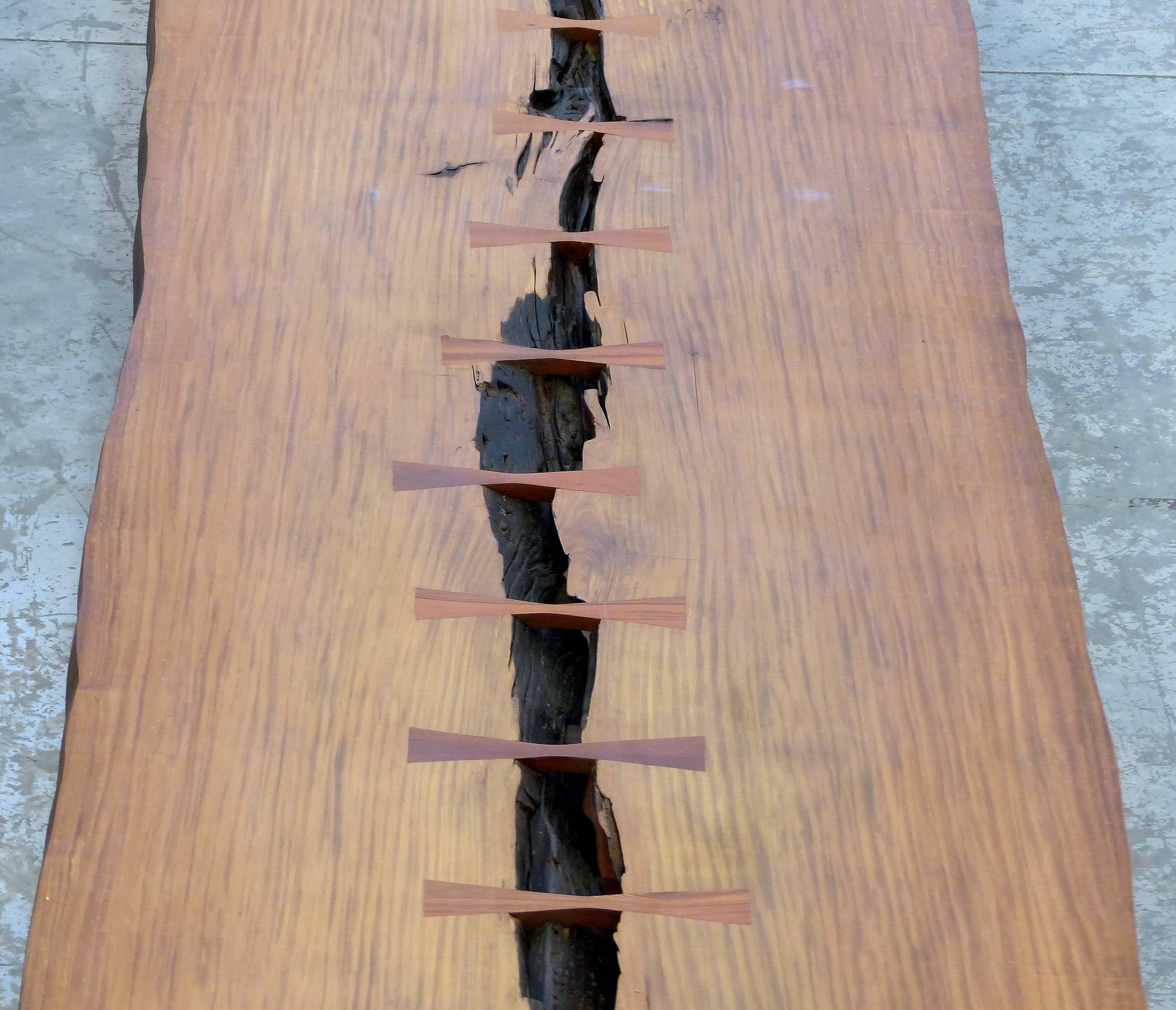 Contemporary Monumental Brazilian Amazon Garapa Wood Table by Artist Valeria Totti