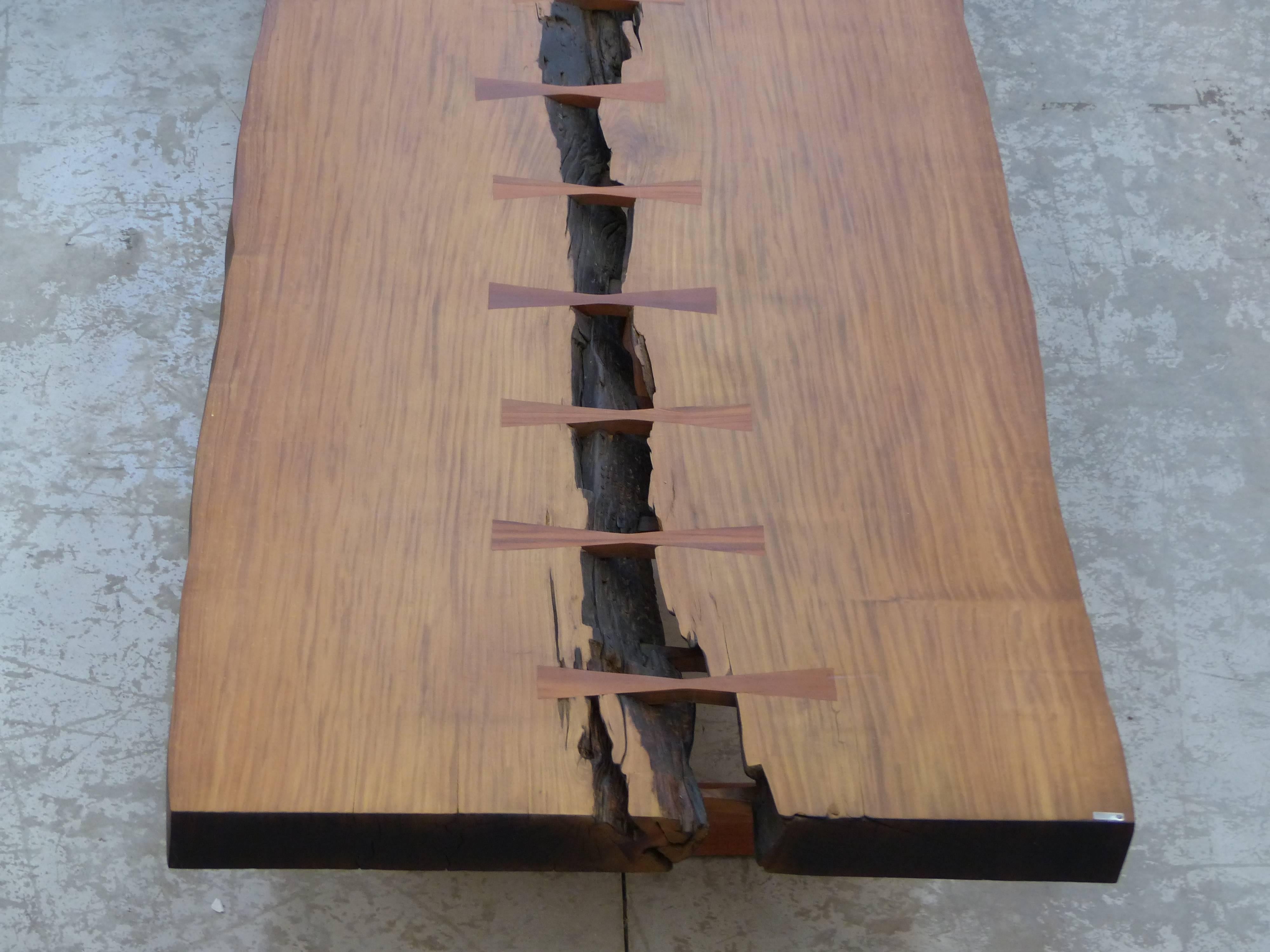 Organic Modern Monumental Brazilian Amazon Garapa Wood Table by Artist Valeria Totti