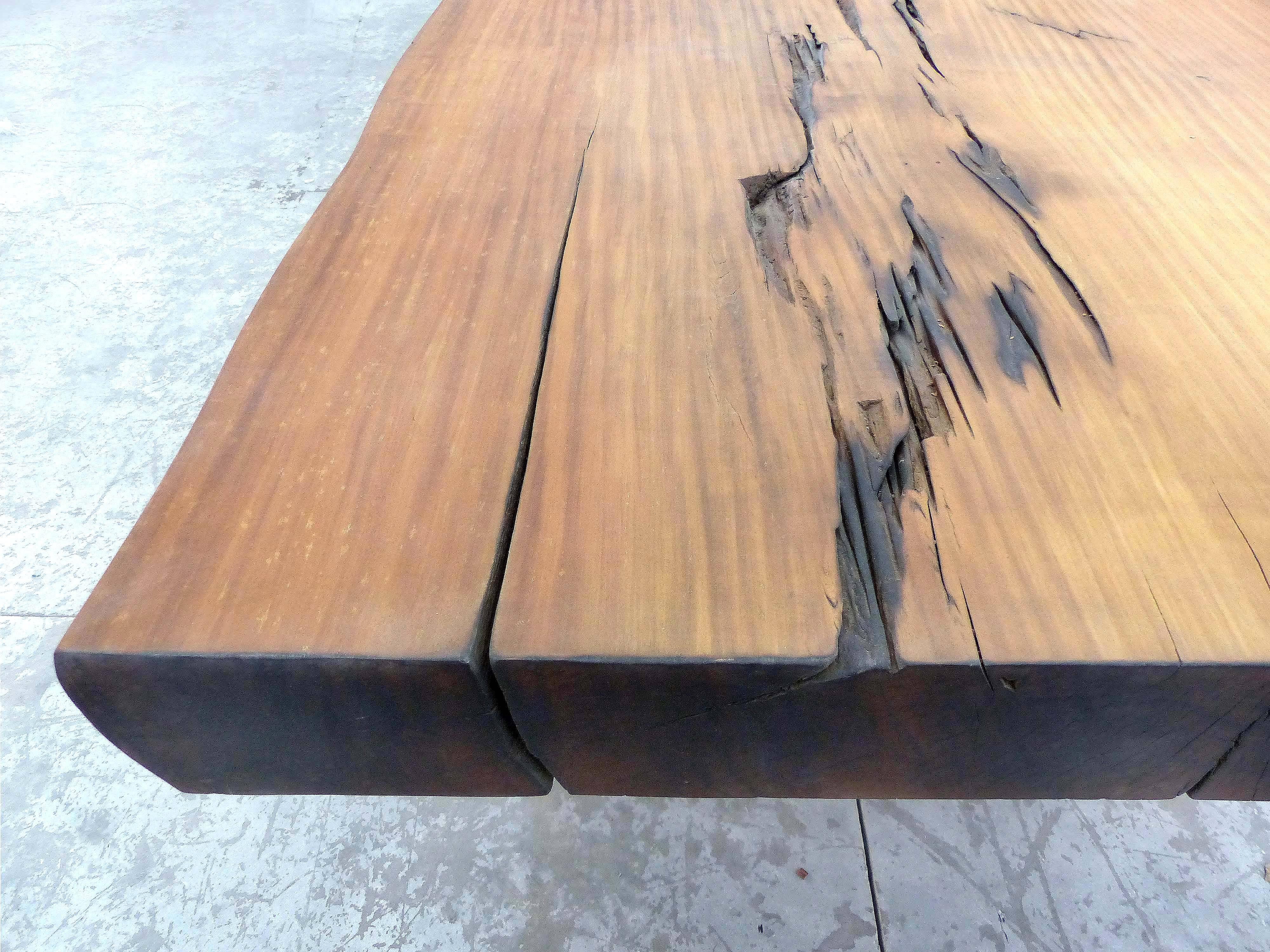 Monumental Brazilian Amazon Garapa Wood Table by Artist Valeria Totti 4