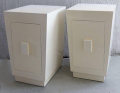 Overscale Mid-Century Modern Lacquered Nightstands in the Manner of Paul Laszlo