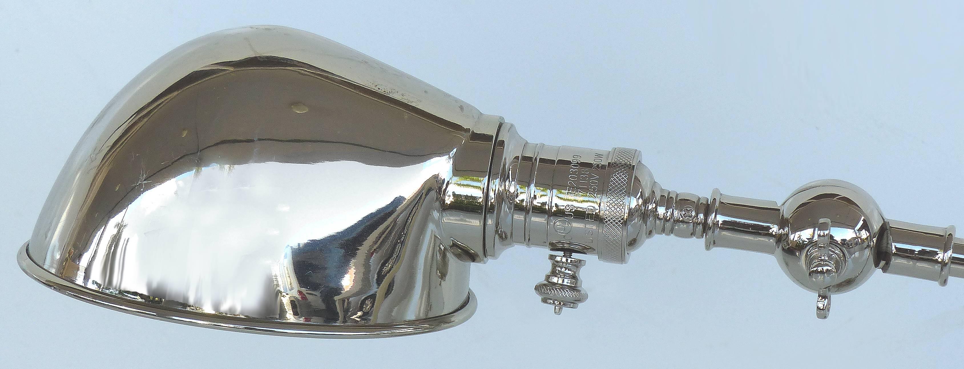 Modern Fine Quality Adjustable Chrome Task Lamp with Pivoting Arm