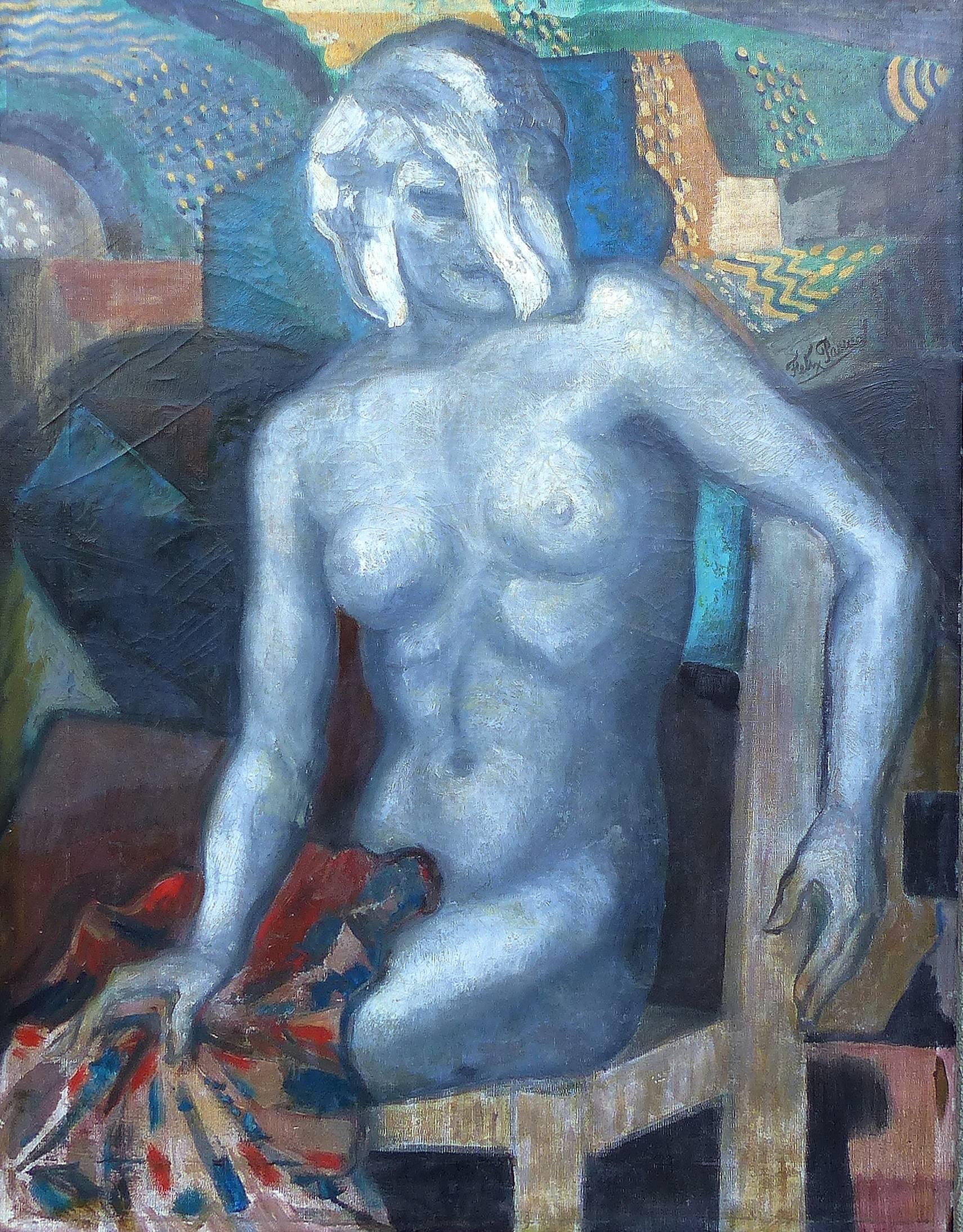 Argentin Peinture à l'huile originale de Felix Pascual sur toile « Femme en studio », Espagne, années 1930 en vente