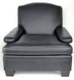 Ralph Lauren London Leather Club Chair with Matching Ottoman