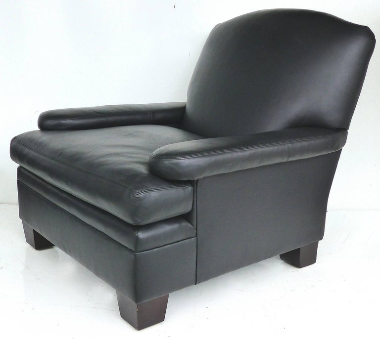 Ralph Lauren London Leather Club Chair with Matching Ottoman at 1stDibs