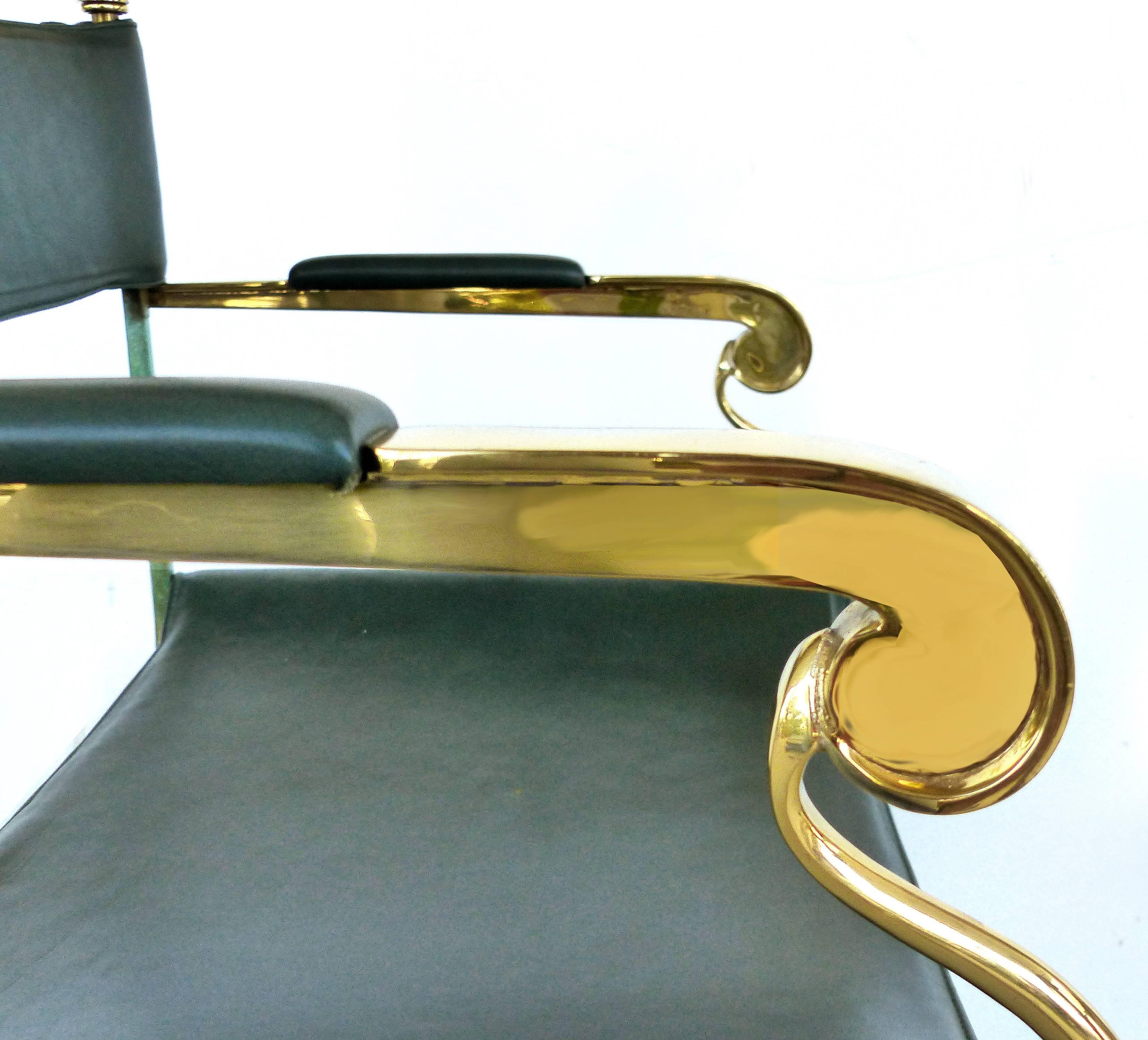 Pair of Brass Director's Chairs by Valenti, Spain 1