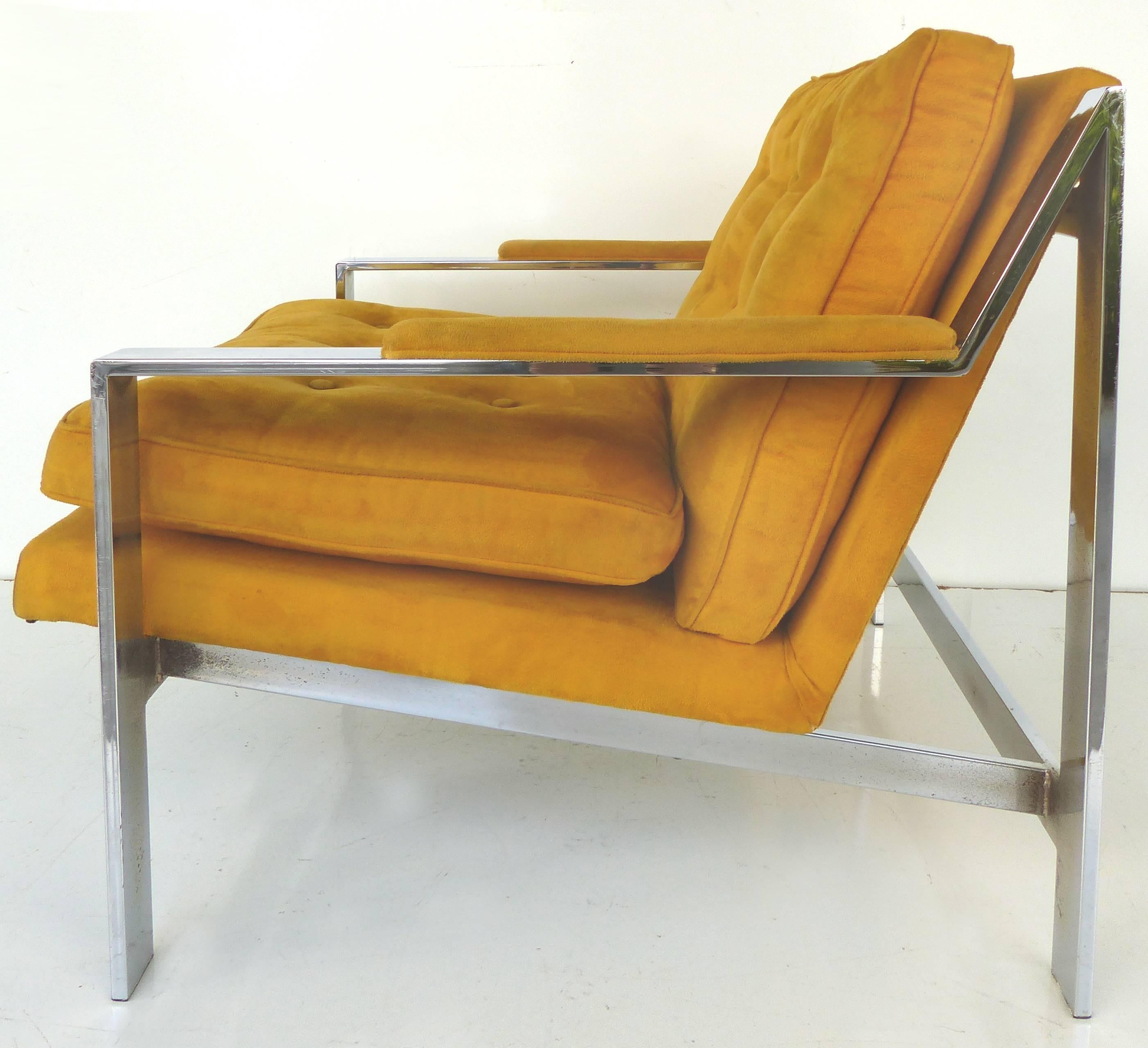 American Pair of Mid-Century Modern Chrome Chairs By Cy Mann
