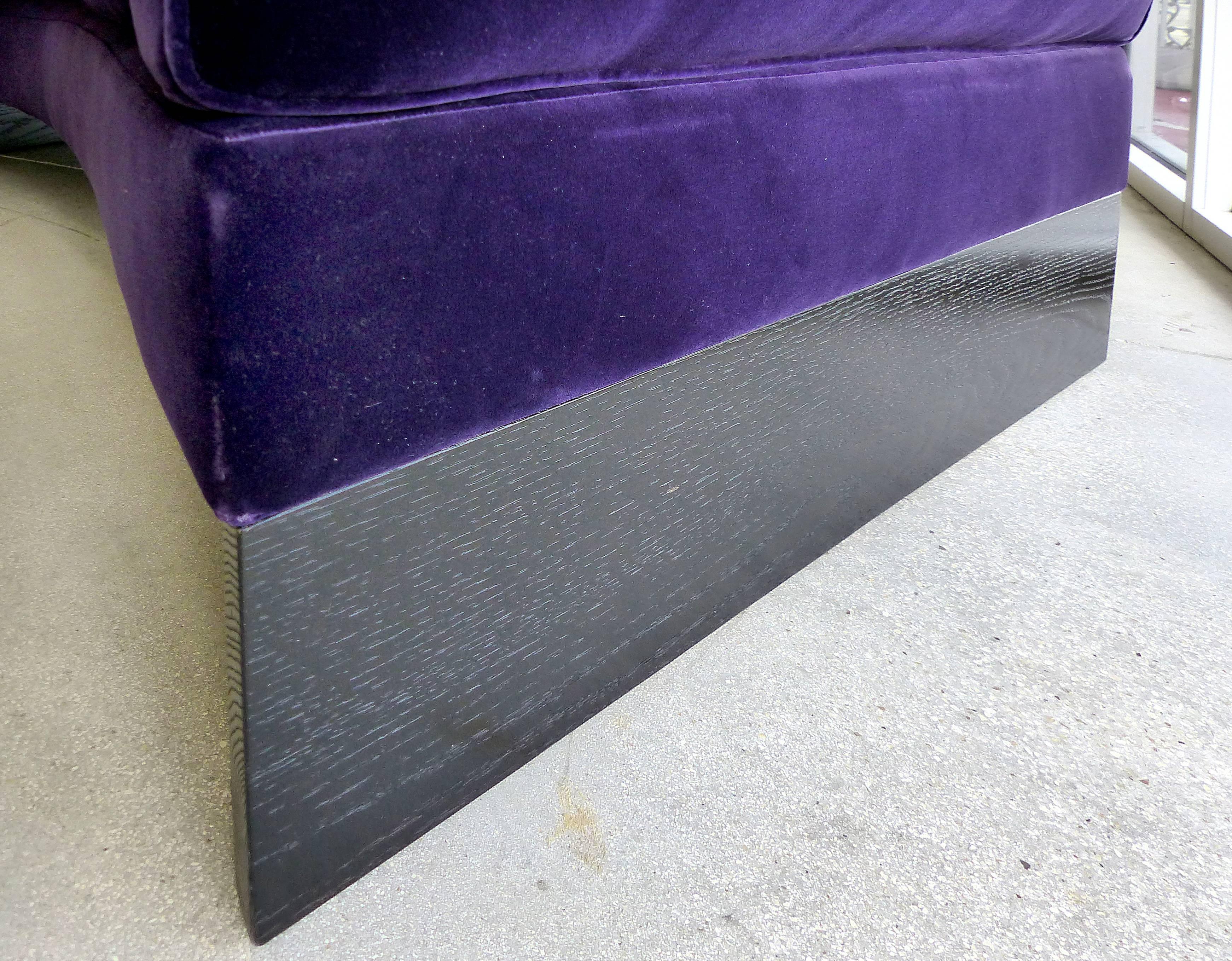Contemporary Monumental Custom Curved Sofa in Velvet