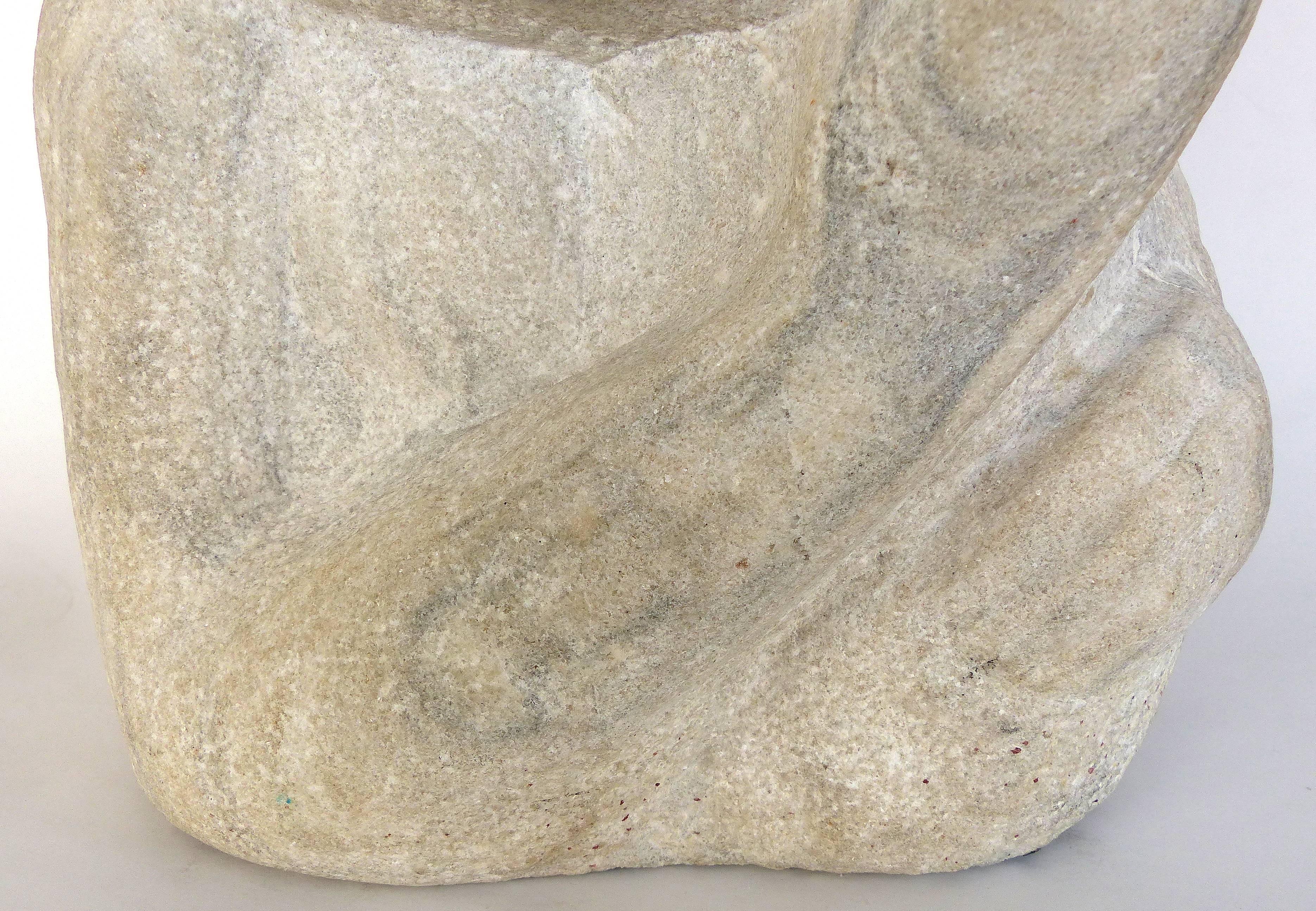 Hand-Carved Midcentury Figurative Carved Limestone Sculpture by Florence Krieger, 1919-2011