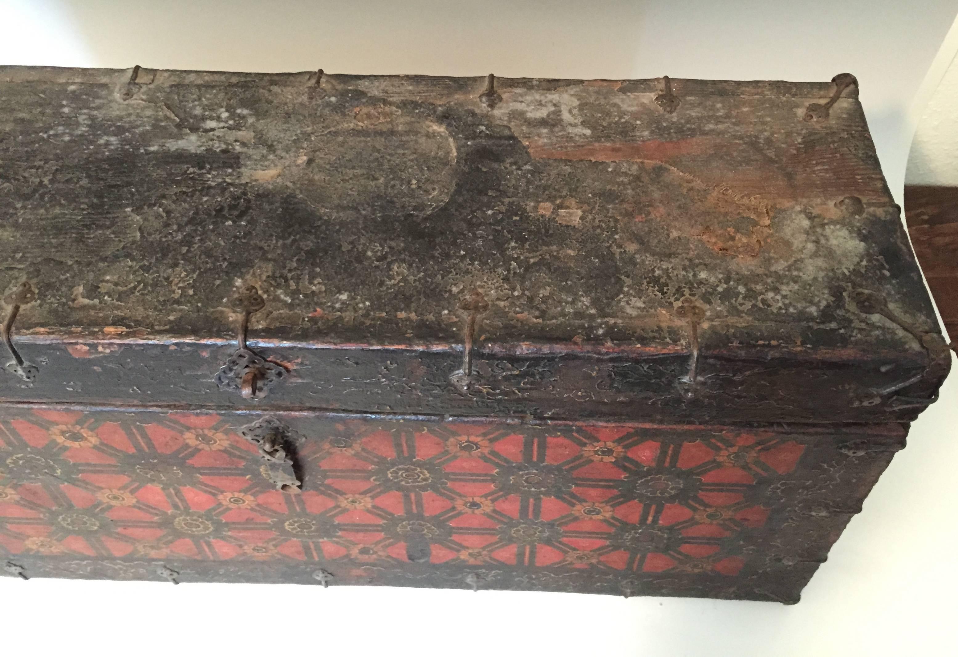 19th Century Painted Tibetan Trunk 3