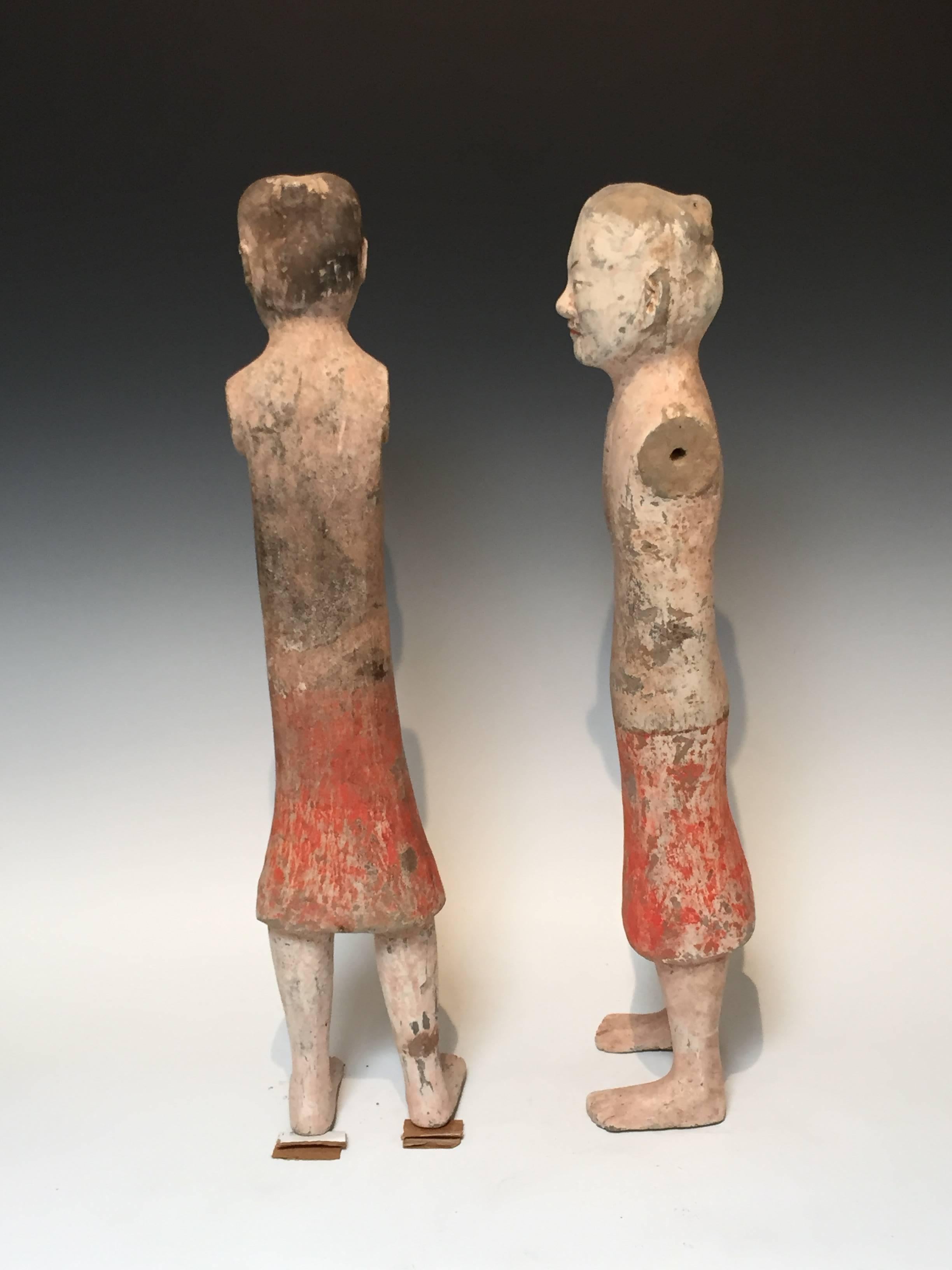 Chinese Ancient Han Dynasty Ceramic Male Figures, 206 BC-220 AD