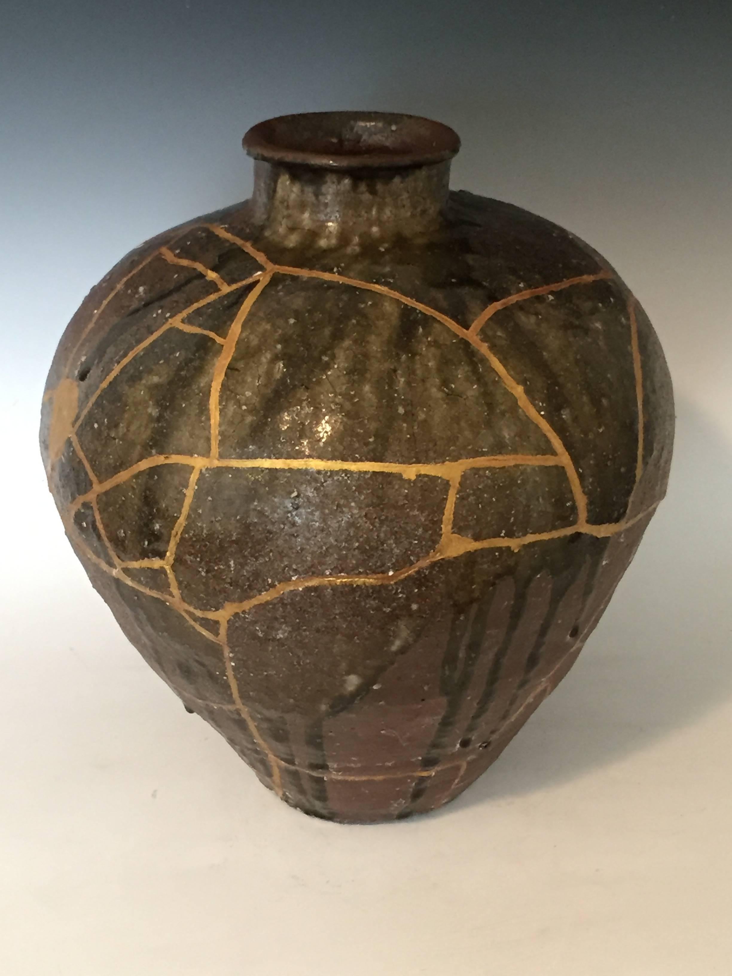 Japanese 16th Century Shigaraki Jar with Natural Ash Glaze