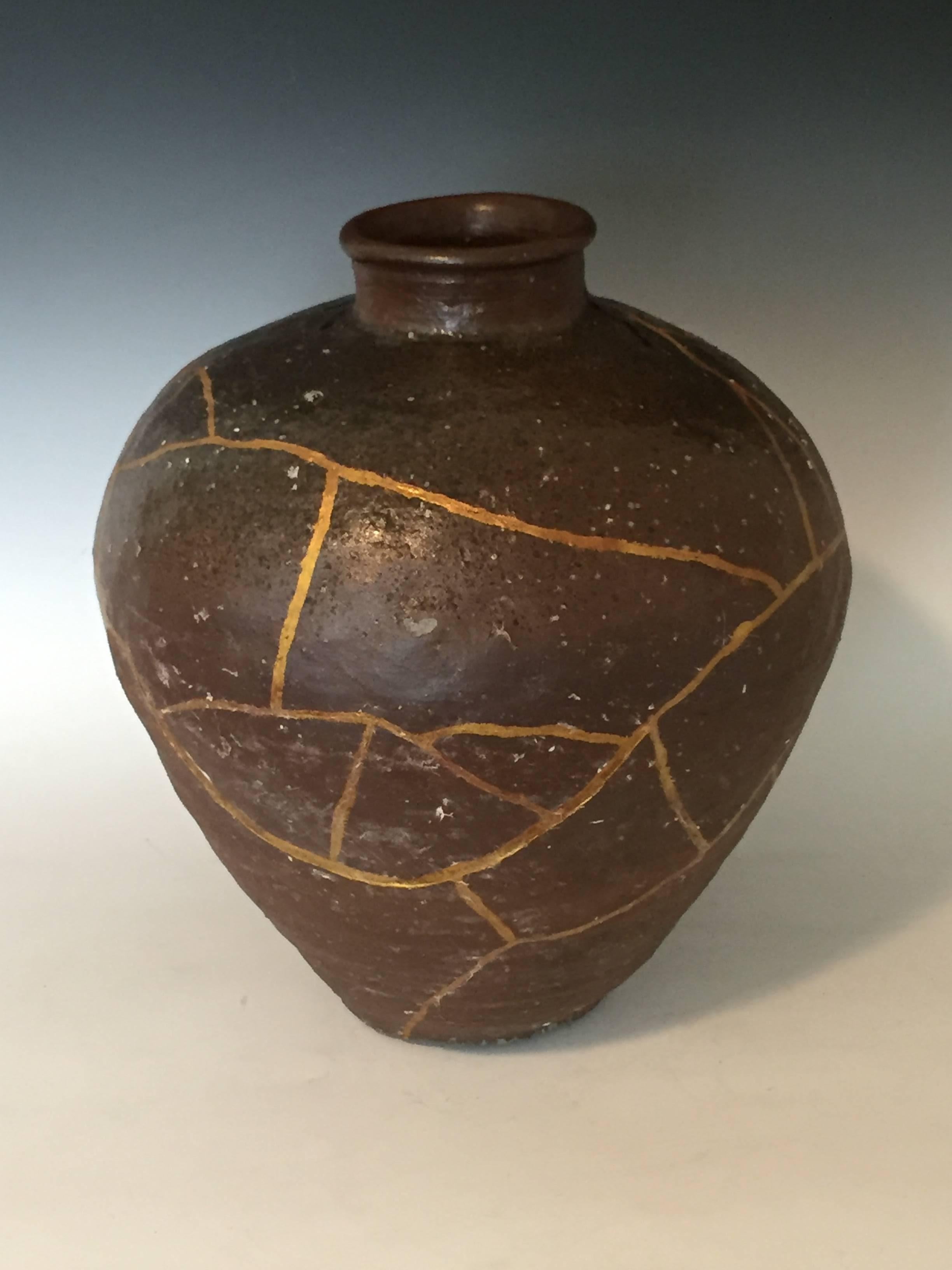 18th Century and Earlier 16th Century Shigaraki Jar with Natural Ash Glaze