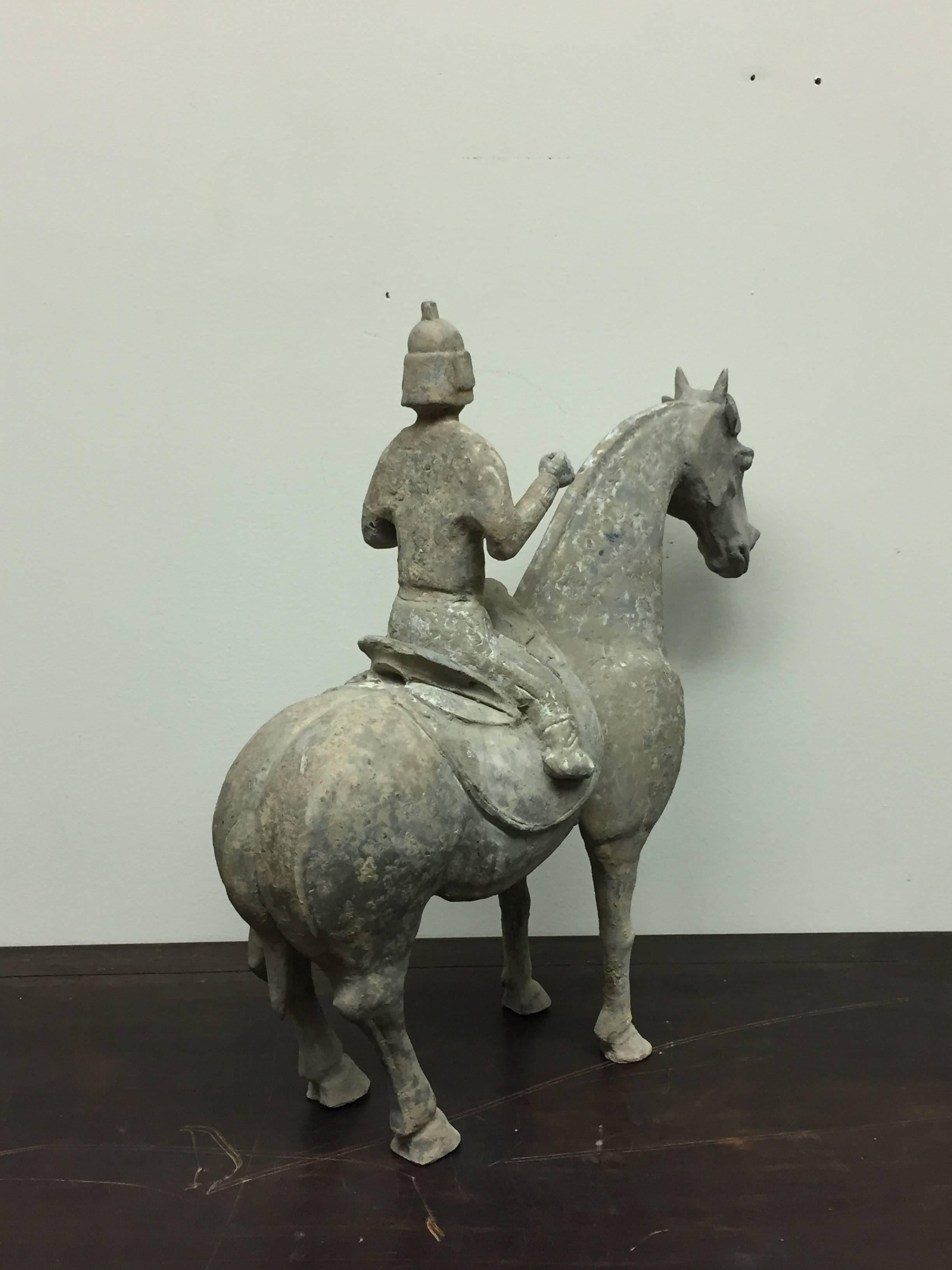 18th Century and Earlier Antique Chinese Pottery Horse For Sale