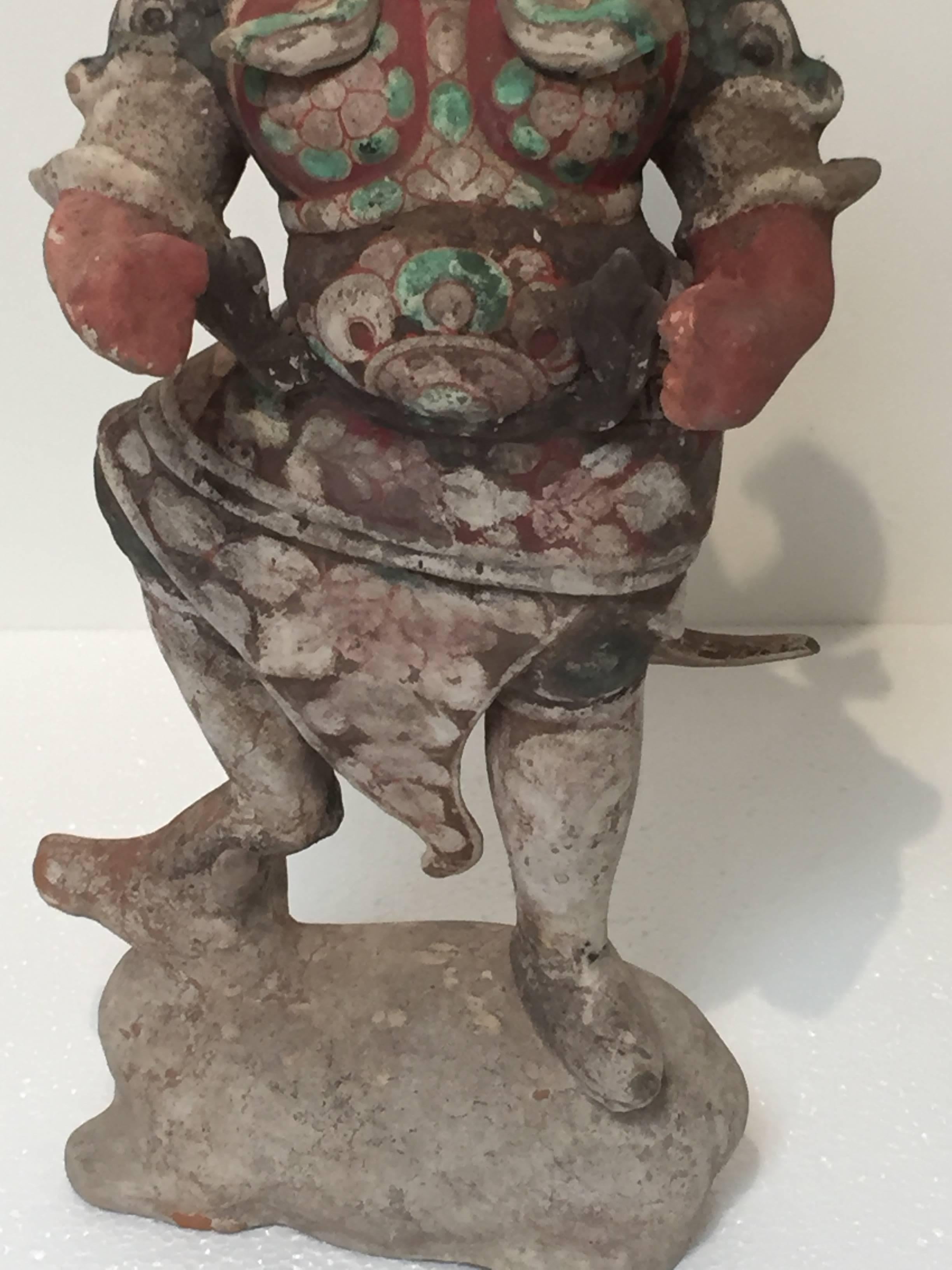 Pottery 8th Century Tang Dynasty Guardian Figure