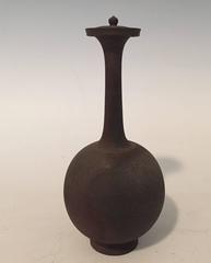 Contemporary Stoneware Vase with Lid by Koji Toda