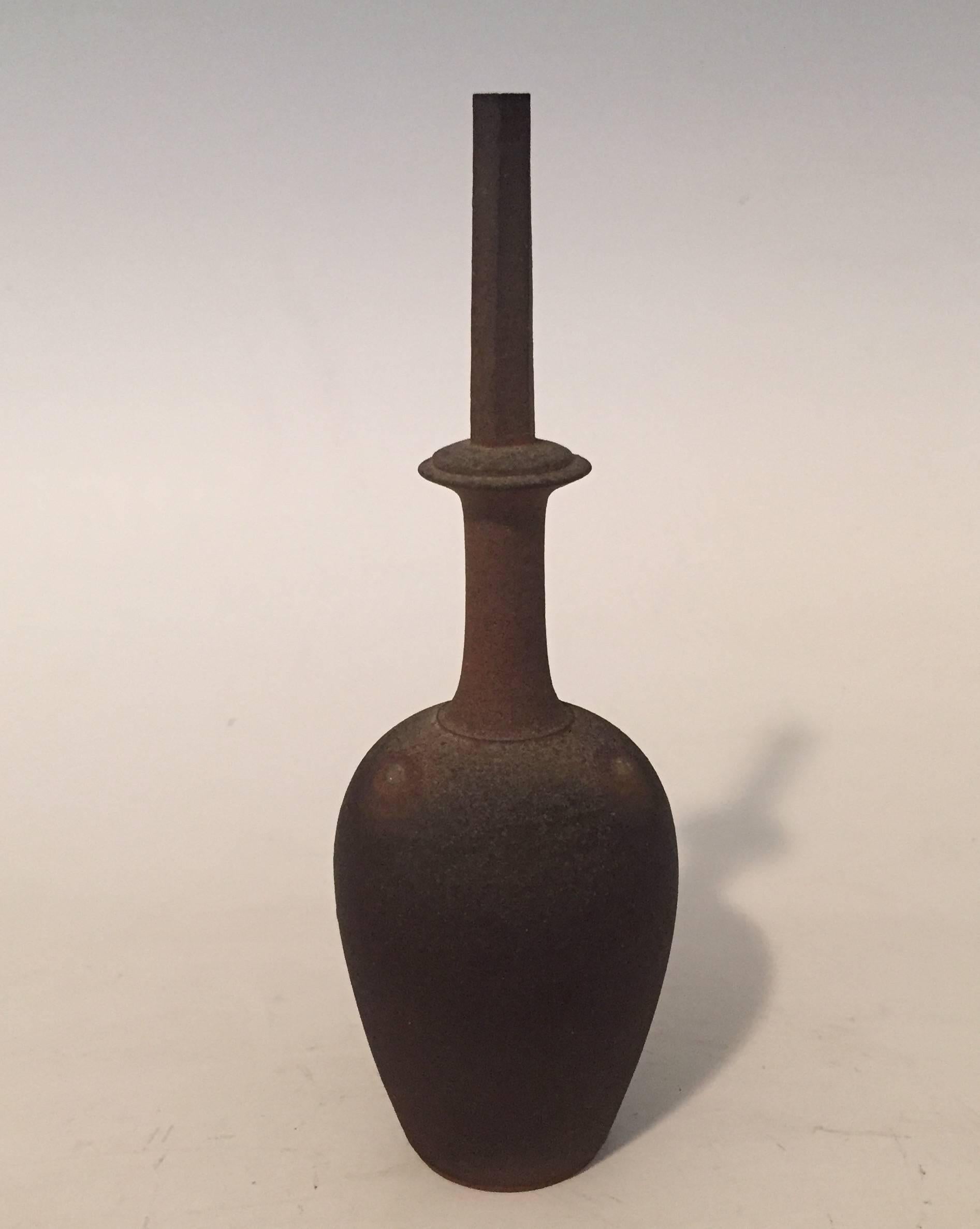 Contemporary Stoneware Vase by Japanese Ceramicist Koji Toda In Excellent Condition In Los Angeles, CA