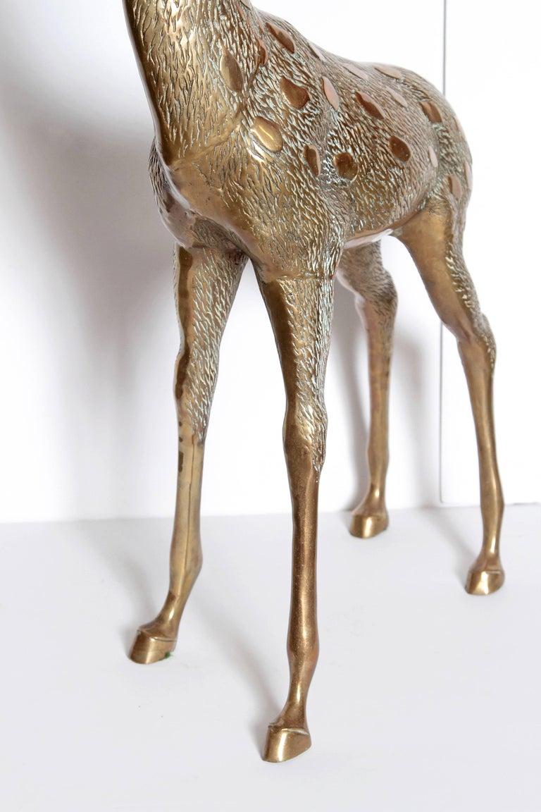 Large Vintage Brass Deer Sculpture at 1stDibs