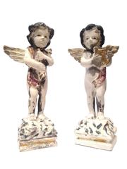 Pair of Musical Cherub Statues