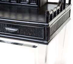 Black Bamboo and Lucite Desk