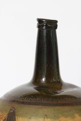 18th Century Antique English Painted Onion Wine Bottle