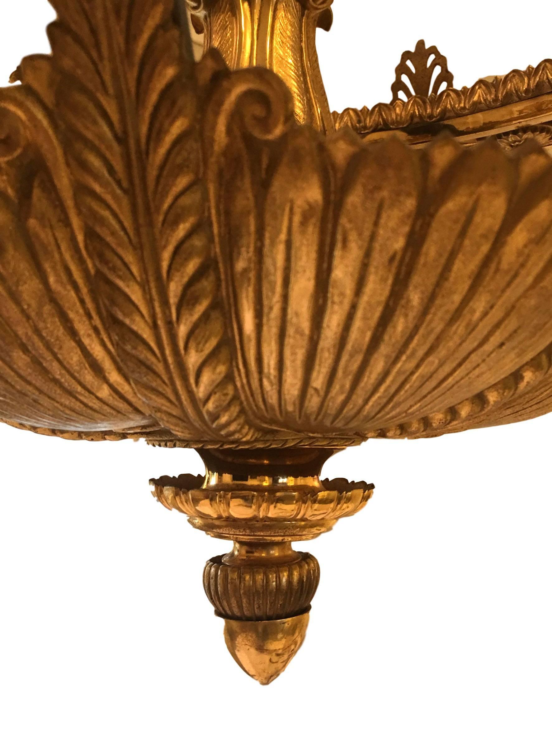 19th Century Bronze Dore and Gilded Twelve-Light Chandelier In Excellent Condition In Dallas, TX