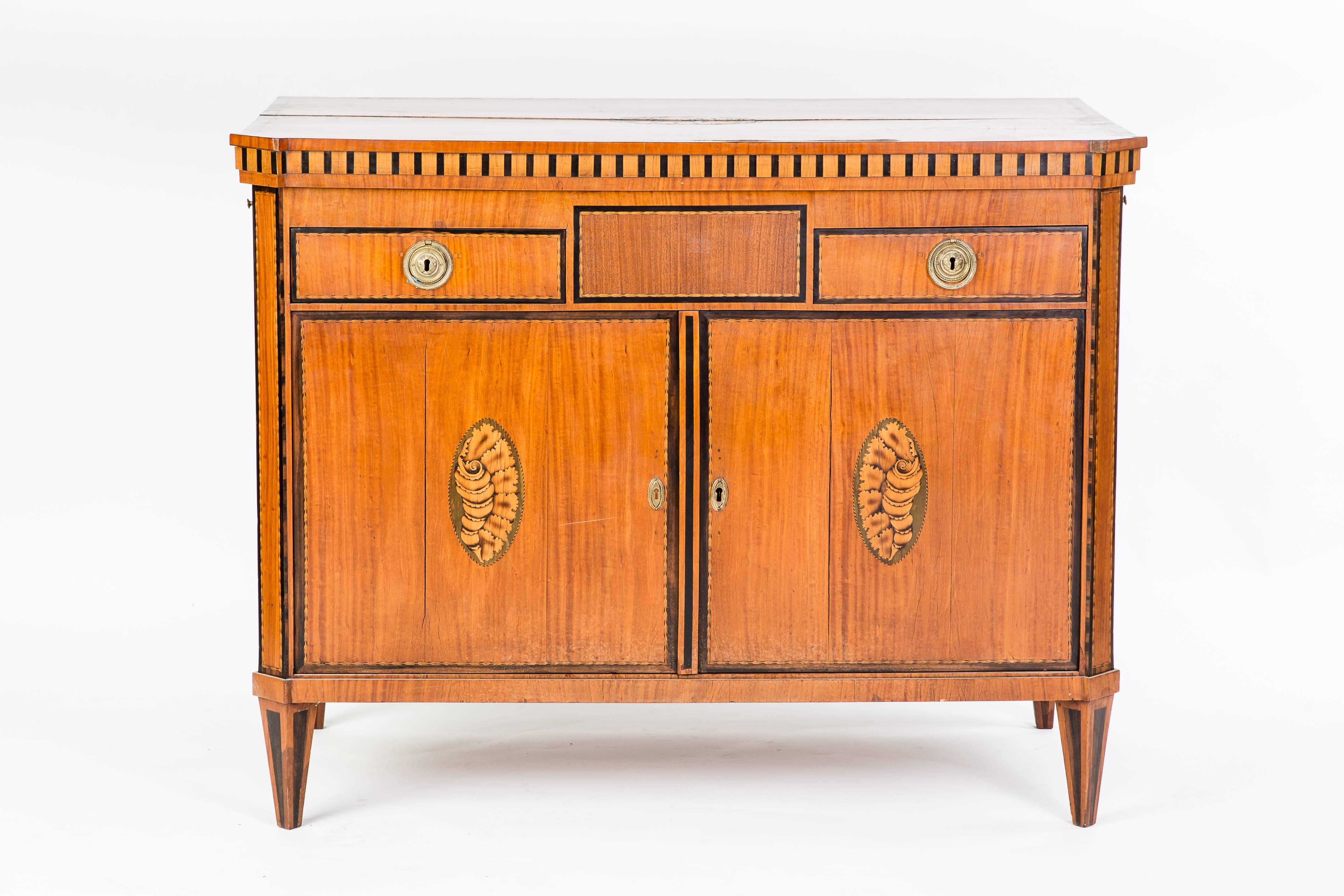 Louis XVI 18th Century Dutch Satinwood Klapbuffet For Sale