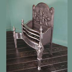 Polished Steel Fireplace Fire Grate