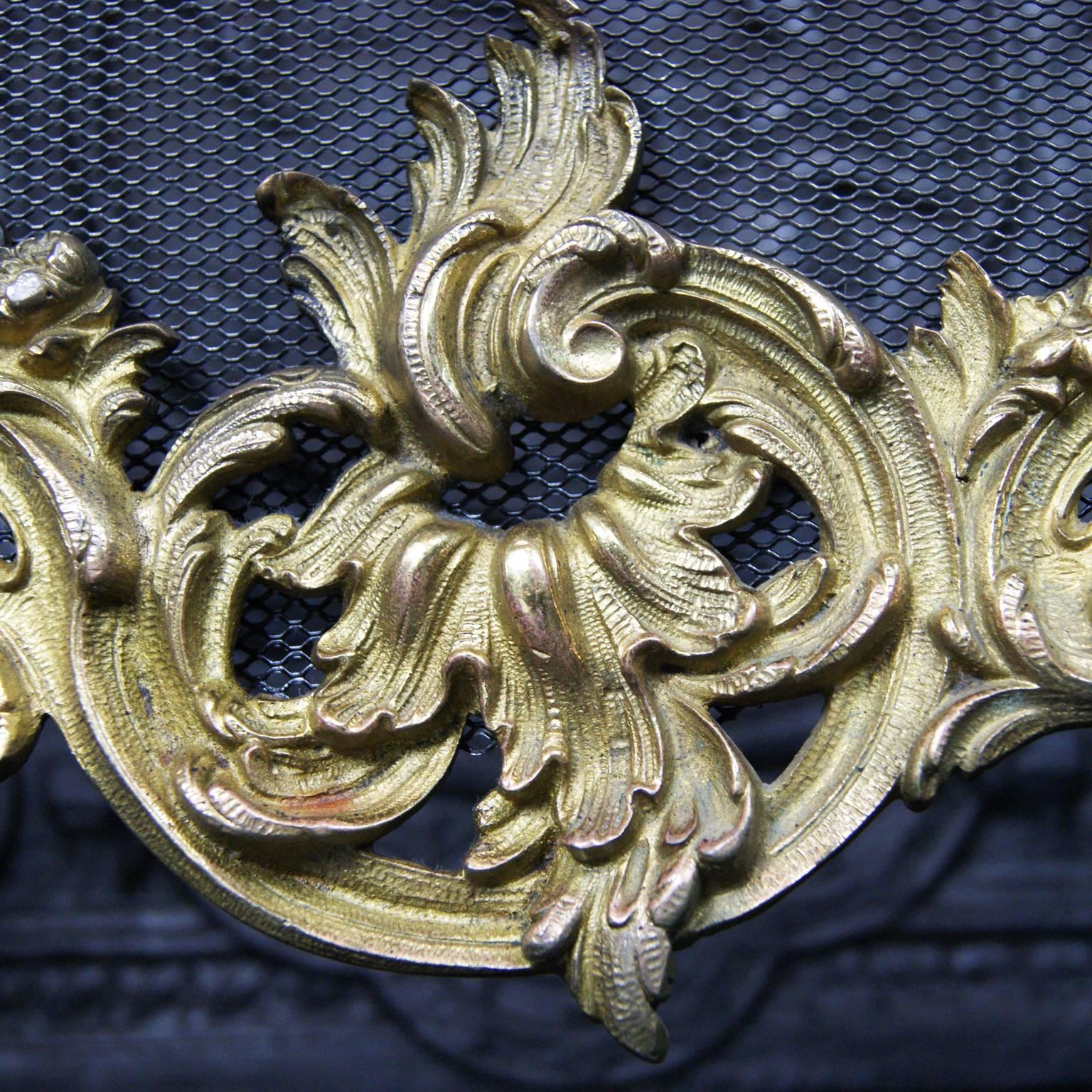 Gilt Brass Rococo Fire Screen For Sale 2