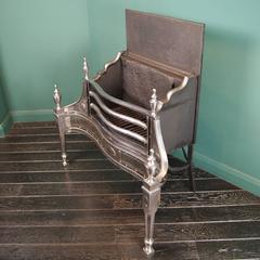 Polished Steel George III Freestanding Fireplace Fire Grate