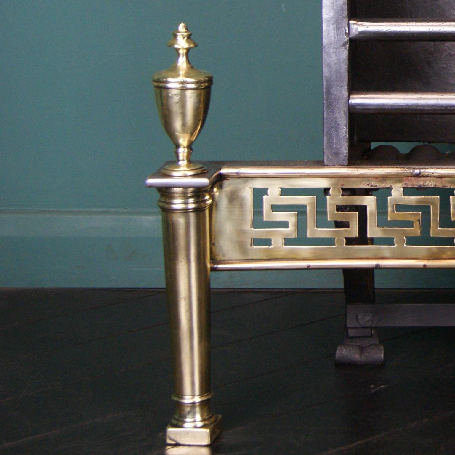 Brass and Wrought Fire Basket In Excellent Condition For Sale In London, GB