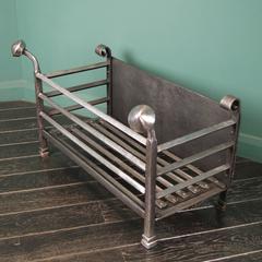 Early 19th Century Wrought Railed Fireplace Fire Basket
