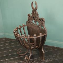 Wrought and Cast Iron Fireplace Fire Basket
