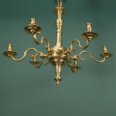 English Mid-18th Century Brass Chandelier
