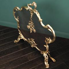 Fine Polished Brass Fireplace Fire Screen