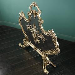 Fine Brass Rococo Fireplace Fire Screen