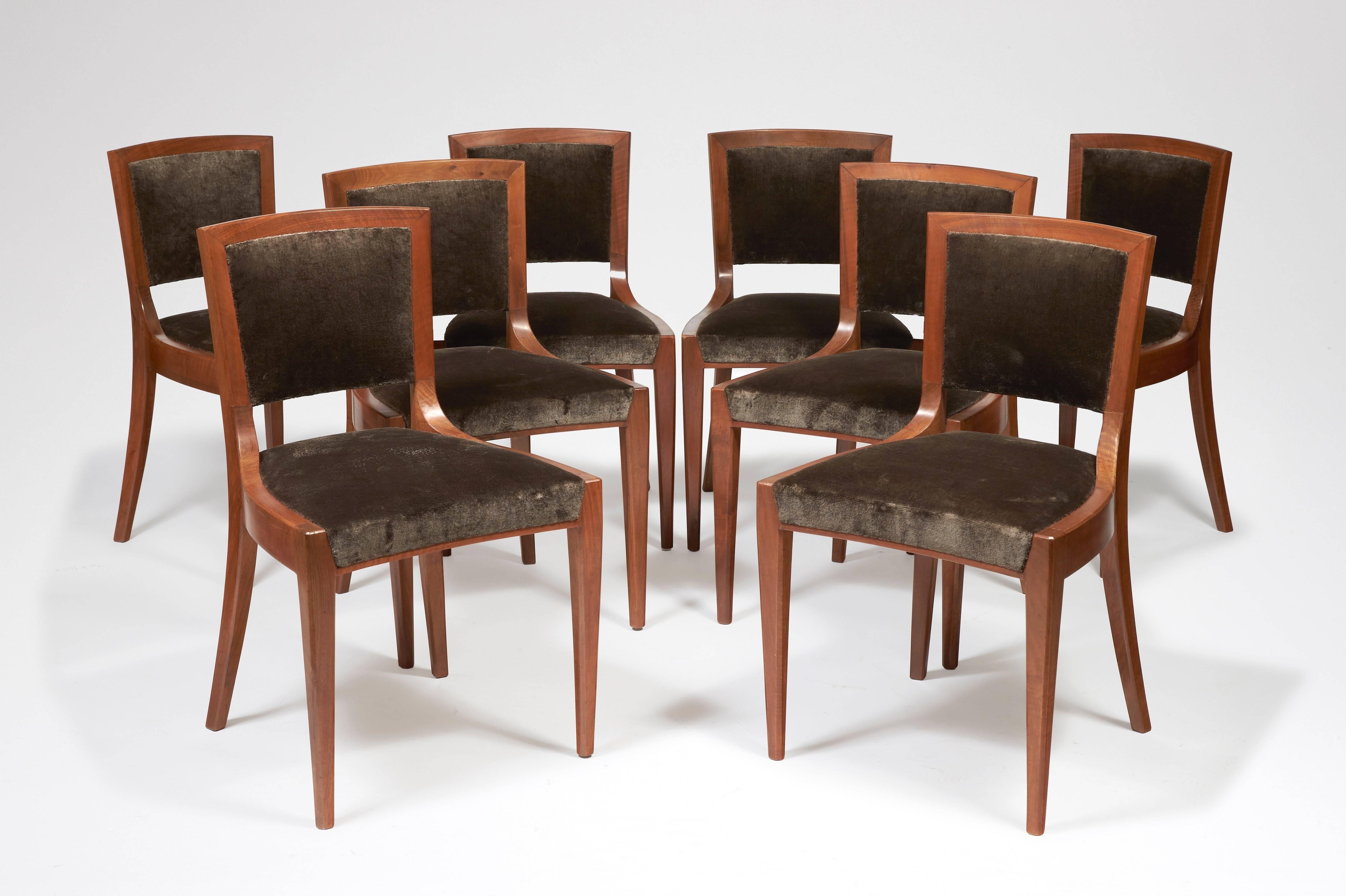 Art Deco Set of Eight Chairs 