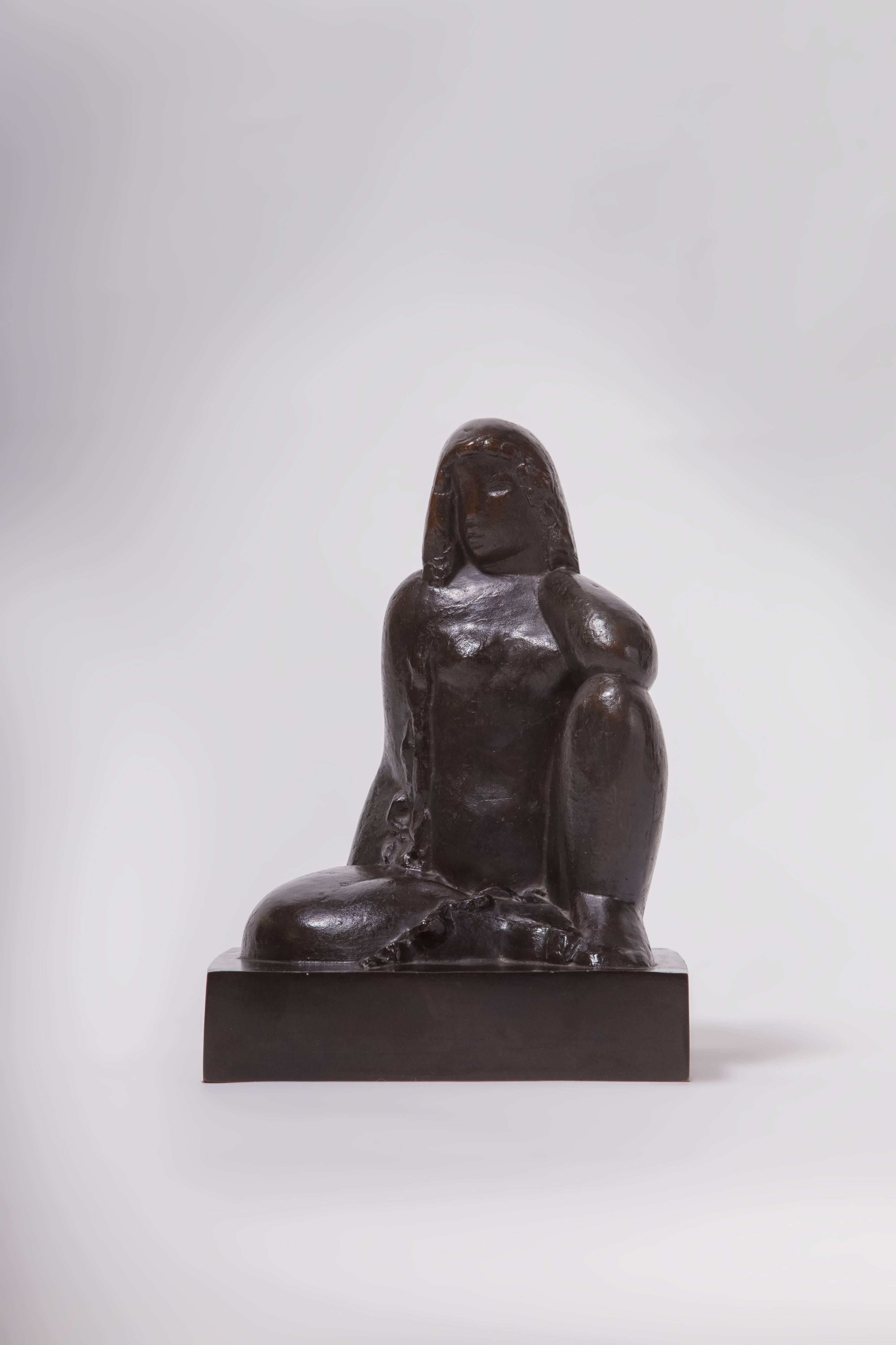 Sculpture in bronze with black patina
Signed and numbered 8/8. Stamped with the foundry stamp Blanchet and marked AC (Atelier Csaky)
The model from 1929, the present cast is a Postmodern edition from Blanchet foundry.