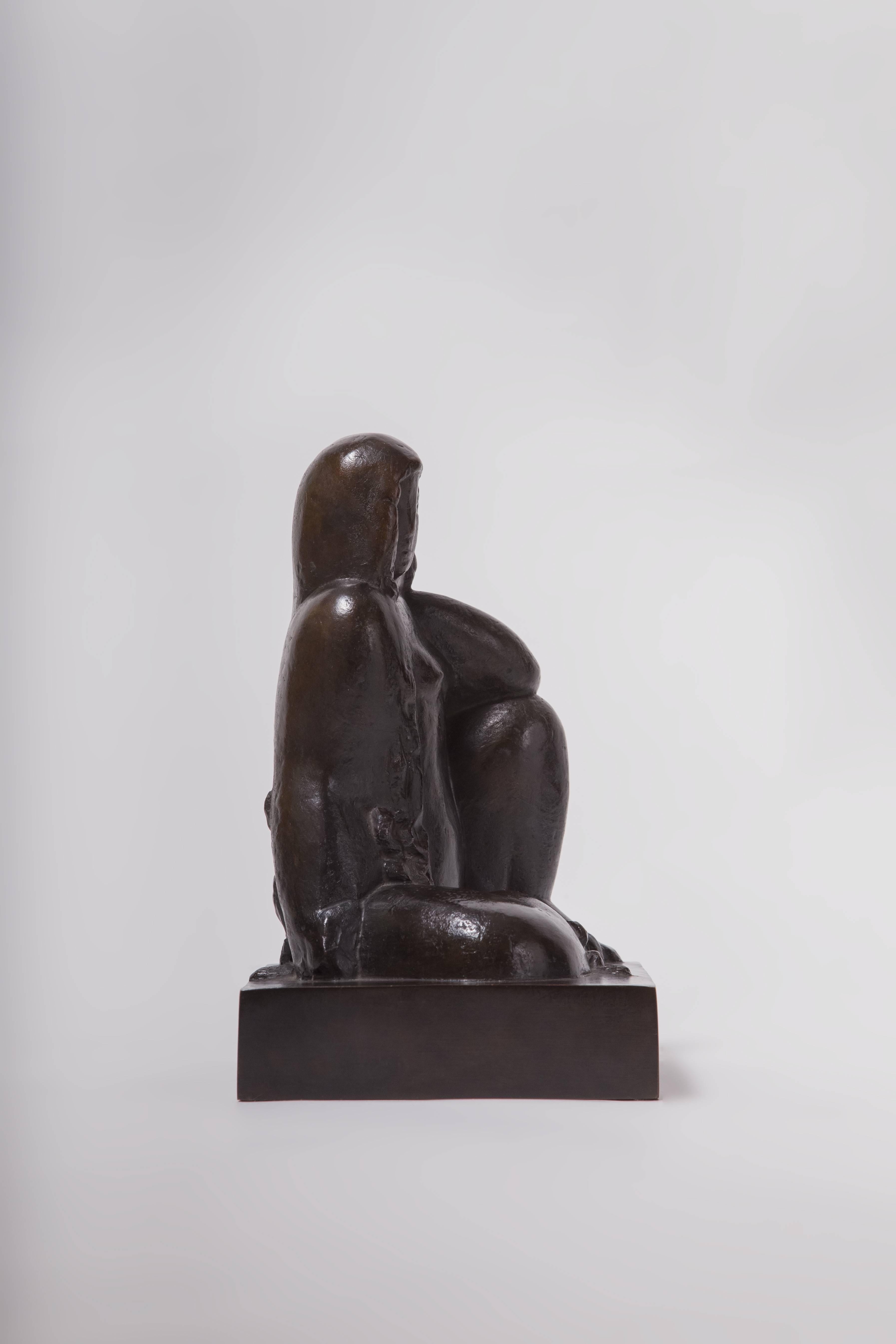 Art Deco Sculpture 'Nude Sitting' by Joseph Csaky, 1929 For Sale